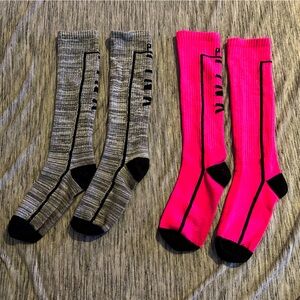 PINK Victorias Secret Crew Socks 2 Pairs Pink and Grey